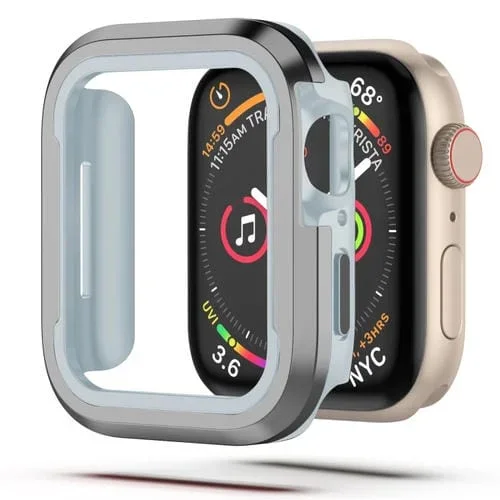 Funda Protectora 2 En 1 para Apple Watch Ultra 49mm Aleación de Aluminio + TPU (Gris)