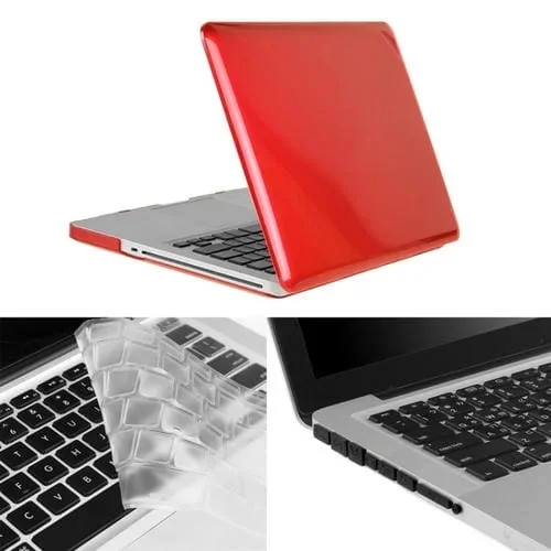 Funda Protectora 3 en 1 Enkay MacBook Pro 13,3 A1278 Plástico Rígido Teclado Tapón (Rojo)
