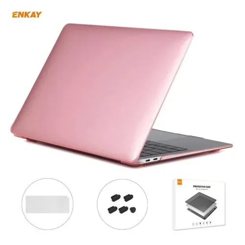 Funda protectora 3 en 1 Enkay para MacBook Air 13,3 A2179 y A2337 (2020) + Película teclado TPU + Tapones (Rosa)