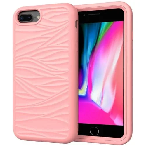Funda Protectora 3 en 1 para iPhone 6/7/8 Plus Silicona y PC a Prueba de Golpes (Oro Rosa)
