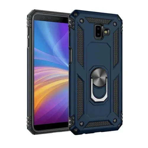 Funda Protectora Armor TPU + PC para Galaxy J6 Plus con Soporte de Rotación 360 (Azul)