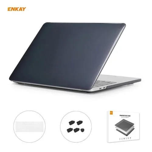 Funda Protectora Cristal 3 En 1 Enkay para MacBook Pro 13.3 A1706/A1989/A2159 con Barra Táctil (Negro)