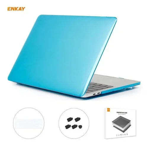 Funda Protectora de Cristal 3 En 1 Enkay para MacBook Pro 16 A2141 (Con Barra Táctil) (Azul Claro)