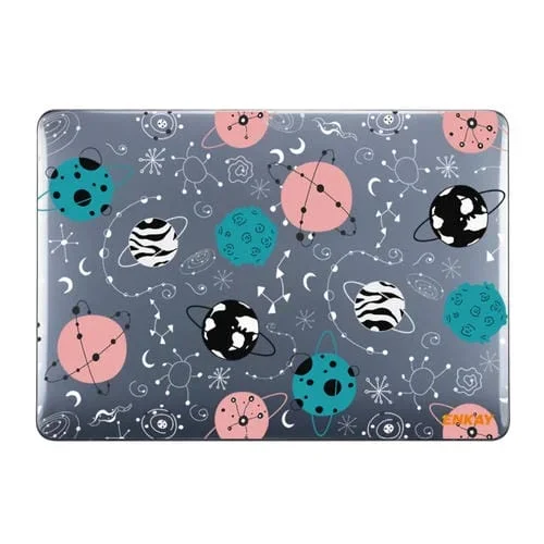 Funda Protectora de Cristal Enkay Star Series para MacBook Pro 16,2 Pulgadas A2485 2021 A2880 2023 (Planeta Geométrico)