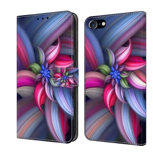 Funda Protectora de Cuero para iPhone 6 Plus 7 Plus 8 Plus Crystal 3D a Prueba de Golpes (Flor de Colores)