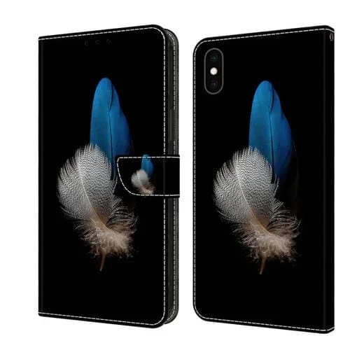 Funda Protectora de Cuero para iPhone Xs Max Crystal 3D a Prueba de Golpes (Dos Ramas)