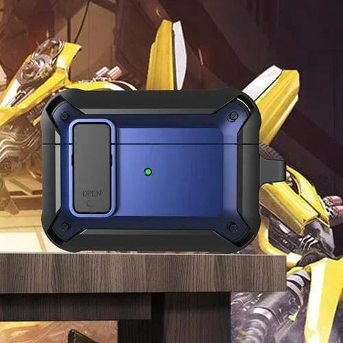 Funda Protectora De Silicona Para Airpods Pro 2 Auriculares Inalámbricos Bumblebee A Prueba De Golpes (Negro Azul)