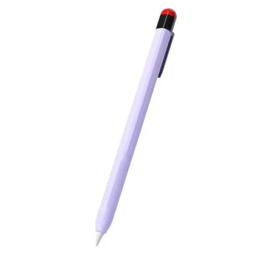 Funda Protectora de Silicona para Apple Pencil 2 Clip Stylus Pen (Púrpura)
