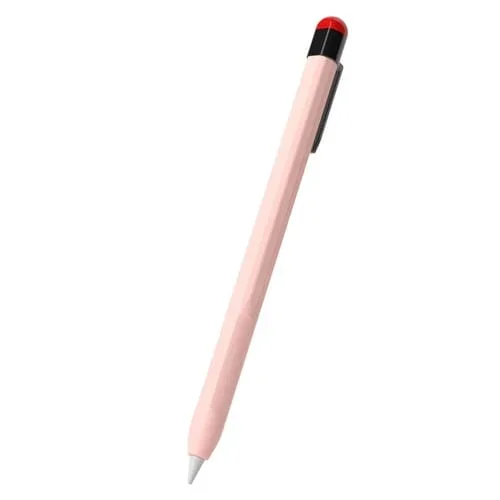 Funda Protectora de Silicona para Apple Pencil 2 con Clip Stylus Pen (Rosa)