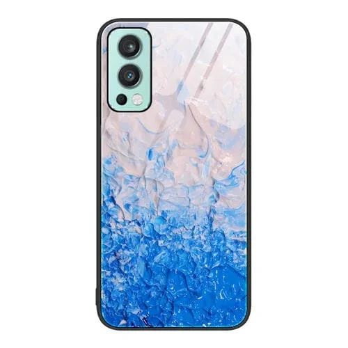 Funda Protectora de Vidrio para OnePlus Nord 2 5G con Patrón Mármol (Olas del Océano)
