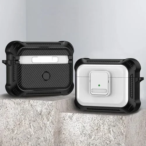 Funda Protectora para AirPods Pro TPU + PC A Prueba de Golpes con Interruptor (Blanco)
