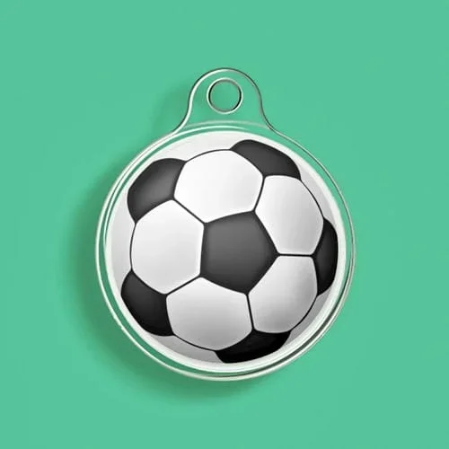 Funda Protectora para AirTag TPU Transparente con Patrón Pintado Anticaída (Fútbol)