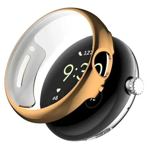Funda Protectora para Google Pixel Watch 2 de TPU Galvanizada Cobertura Total (Oro Rosa)
