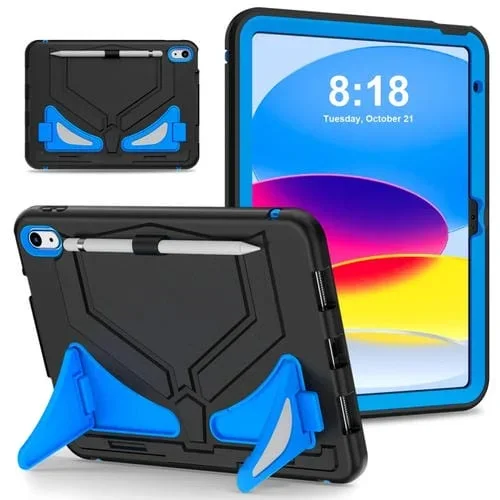 Funda Protectora para iPad 2025/2022 Silicona y Policarbonato a Prueba de Golpes (Negra y Azul)