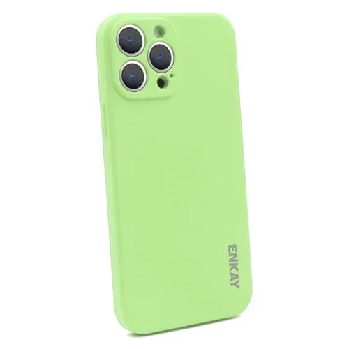 Funda Protectora para iPhone 13 Pro Enkay Hat-Prince Silicona Líquida a Prueba de Golpes (Verde Claro)