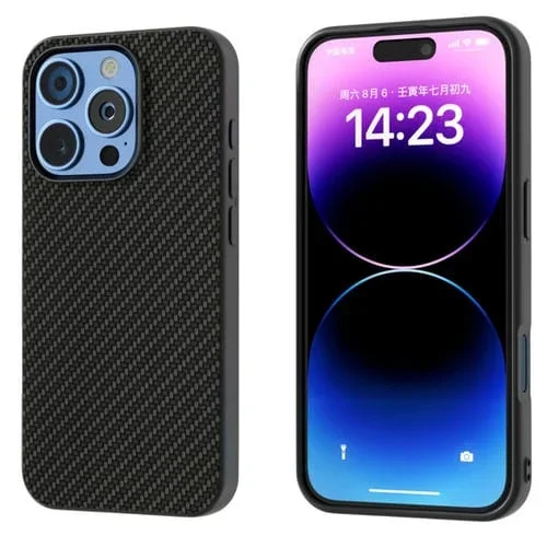 Funda Protectora para iPhone 16 Pro Max Textura de Fibra de Carbono (Negro)