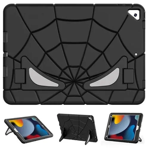 Funda Protectora para Tableta iPad 10.2 2021/2020/2019 Silicona y PC a Prueba de Golpes (Negro)