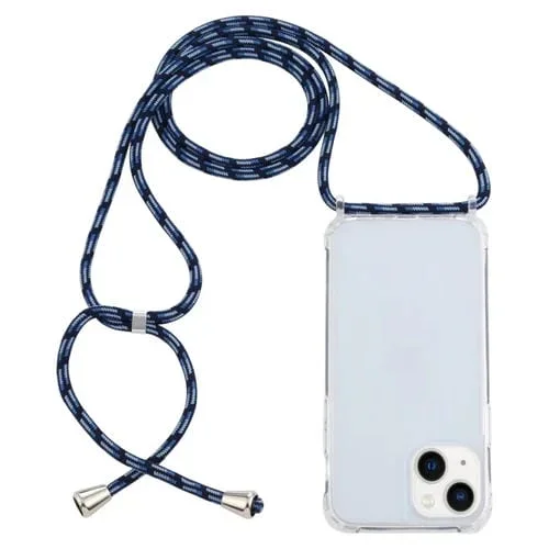 Funda Protectora para Teléfono iPhone 14 Acrílico Transparente Bolsa de Aire Cordón (Azul Degradado)