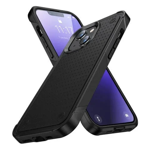 Funda Protectora para Teléfono PC TPU a Prueba de Golpes iPhone 14 Max (Negro)