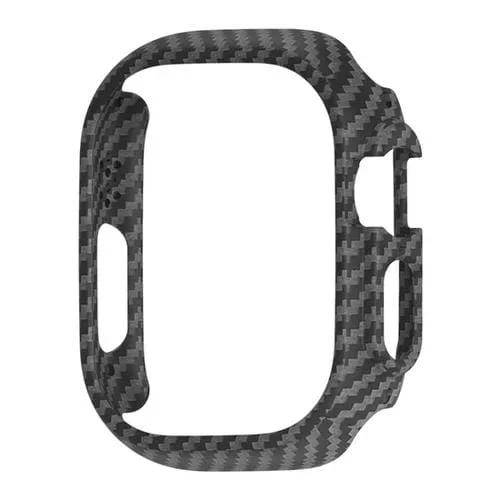 Funda Protectora PC para Apple Watch Ultra 49mm con Galvanoplastia y Fibra de Carbono