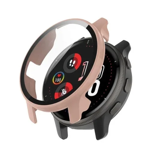Funda Protectora + Película Templada para Garmin Venu 2 Plus (Rosa)