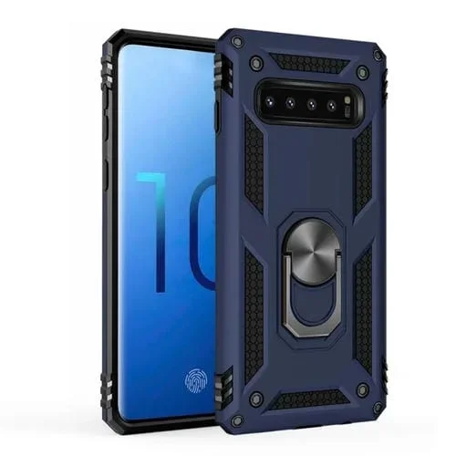 Funda Protectora Sergeant Armor TPU + PC para Galaxy S10 con Soporte de Rotación 360 (Azul)
