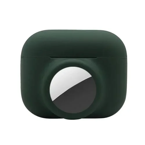 Funda Protectora Silicona 2 En 1 para AirPods Pro y AirTag (Verde Oscuro)
