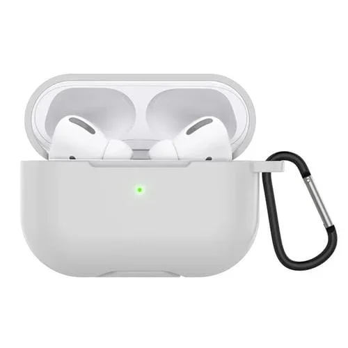 Funda Protectora Silicona Airpods Pro Con Gancho (Blanco)
