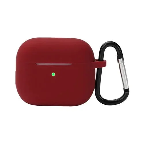 Funda Protectora Silicona Auriculares Inalámbricos Aeroplane 3 Con Gancho (Rojo Vino)