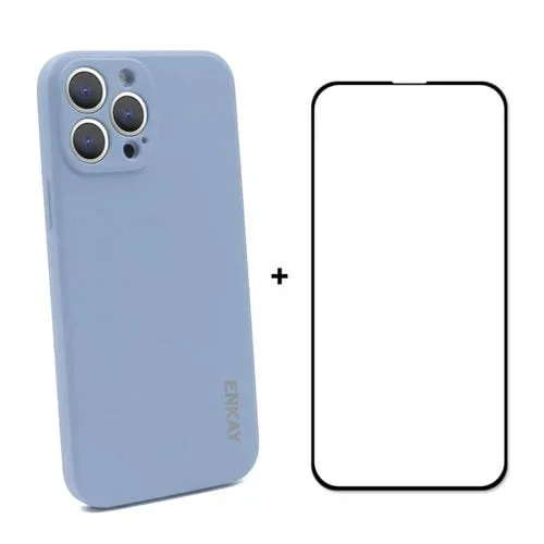 Funda Protectora Silicona Líquida Enkay Hat-Prince para iPhone 13 Pro + Película Vidrio Templado