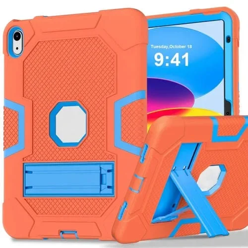 Funda Protectora Silicona Robot para iPad 2025/2022 (Naranja y Azul)