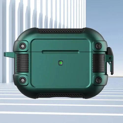 Funda Protectora Tank TPU+PC para AirPods Pro Wireless (Verde)
