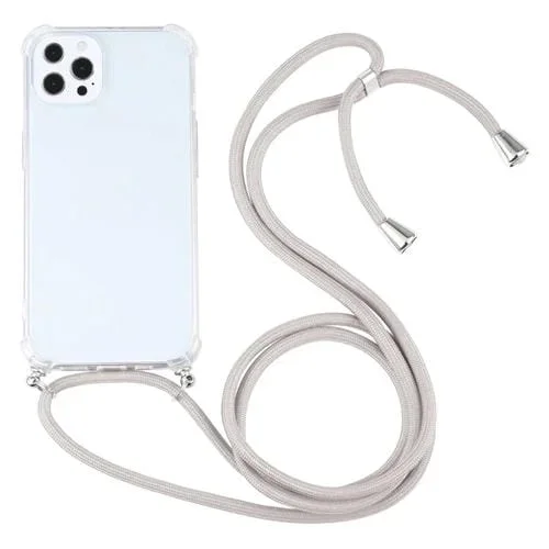 Funda Protectora TPU para iPhone 13 Pro Max a Prueba de Golpes con Cordón (Albaricoque)