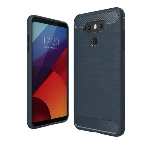 Funda Protectora TPU para LG G6 a Prueba de Golpes con Fibra de Carbono Cepillado (Azul)