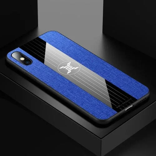Funda Protectora TPU Xinli para iPhone X / Xs Textura Tela Costura (Azul)