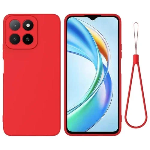 Funda Silicona Líquida Honor X5B y X5B Plus a Prueba de Golpes (Rojo)