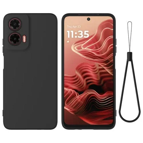 Funda Silicona Líquida Motorola Moto G35 a Prueba de Golpes (Negro)