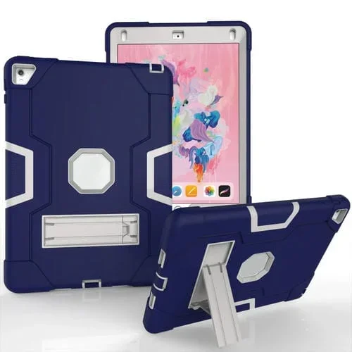 Funda Tablet Robot Silicone + PC para iPad 6 / iPad Pro 9.7 (2016) (Azul Marino Gris)