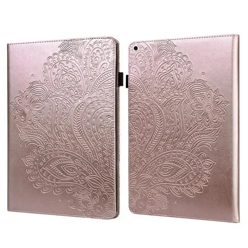 Funda Tablet TPU + PU Cuero Smart con Sueño y Despertador para iPad 5/6/7/8 2017 (Oro Rosa)
