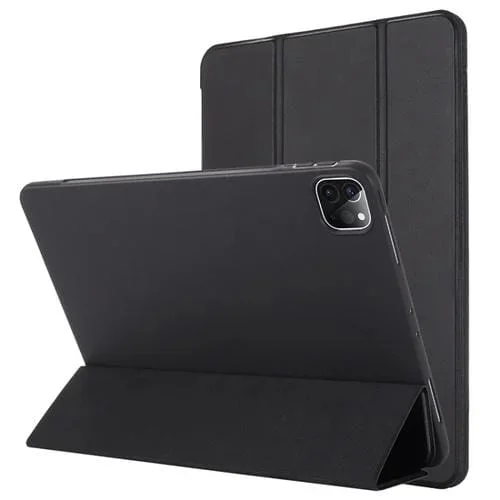 Funda Tableta iPad Pro 12.9 2022/2021/2020/2018 Cuero Tapa Horizontal TPU Soporte Tres Pliegues (Negro)