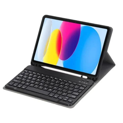 Funda teclado para iPad 10Th Gen 10.9 2022 A10B Bluetooth Cuero con ranura bolígrafo (Negro)