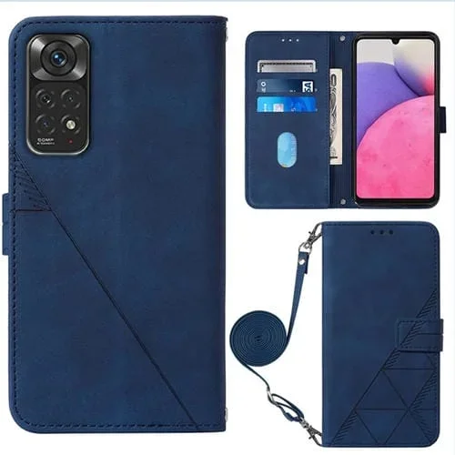 Funda Telefónica de Cuero para Infinix Note 11 Crossbody 3D en Relieve (Azul)