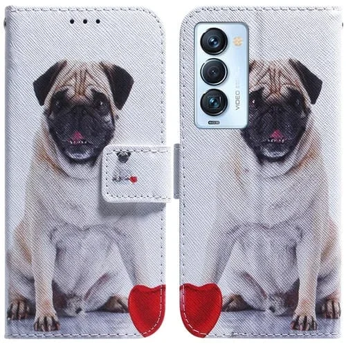 Funda Telefónica para Tecno Camon 18 de Cuero con Dibujo Premier (Pug)