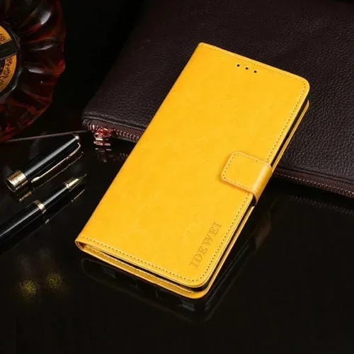 Funda Telefónica para Umidigi Bison X10 Idewei Crazy Horse Texture Clee (Amarillo)