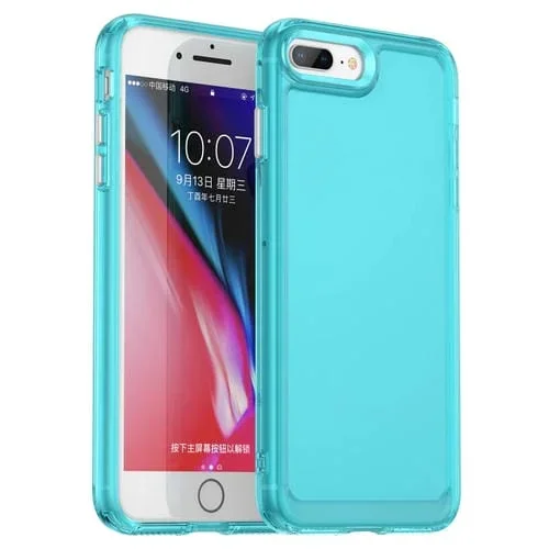 Funda TPU Candy Series para iPhone 8 Plus y 7 Plus (Azul Transparente)