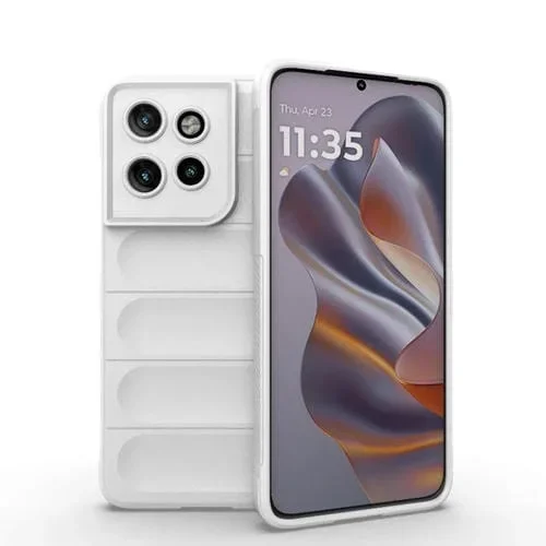 Funda TPU con Franela y Protección Mágica para Motorola Edge 50 Neo (Blanca)