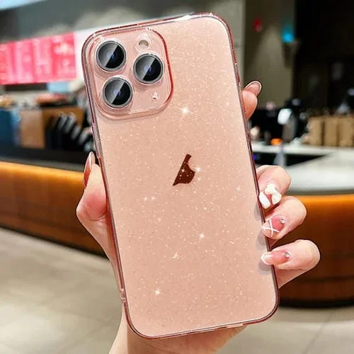 Funda TPU con Purpurina en Polvo para iPhone 11 Pro Max (Rosa Transparente)