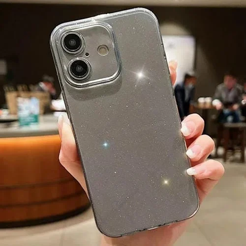 Funda TPU con Purpurina para iPhone 16 Plus (Gris)