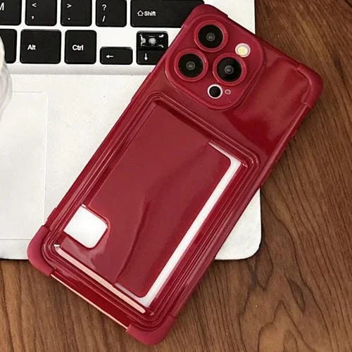 Funda TPU con Ranura para Tarjeta Lateral para iPhone 12 Pro Max (Rojo)