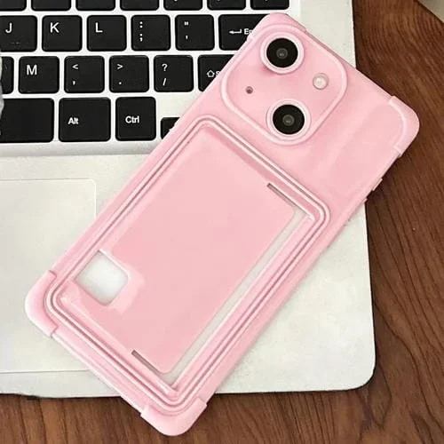 Funda TPU con Ranura para Tarjeta Lateral para iPhone 13 (Rosa)